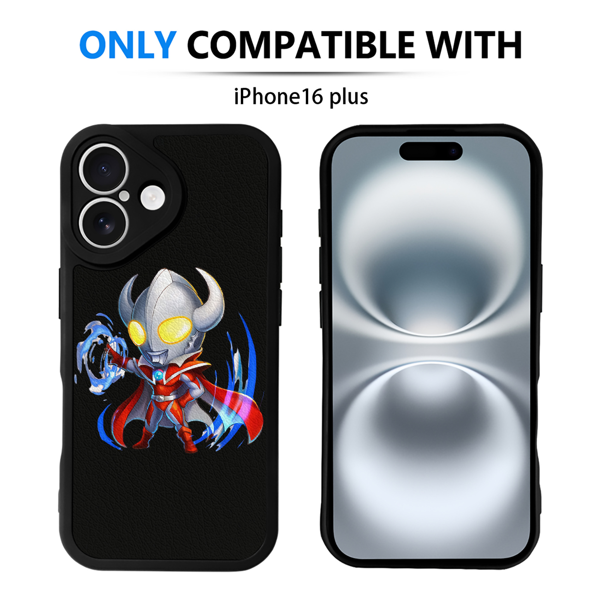 （画像用） ウルトラマン Ultraman 【iPhone 16シリーズ対応】シリコンスマホケース（レザー調） 材質：シリコン